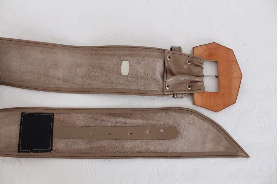 GENUINE LEATHER VINTAGE BROWN WIDE WAIST BELT