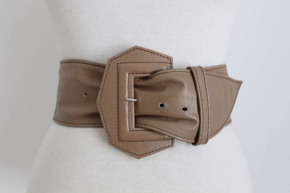 GENUINE LEATHER VINTAGE BROWN WIDE WAIST BELT