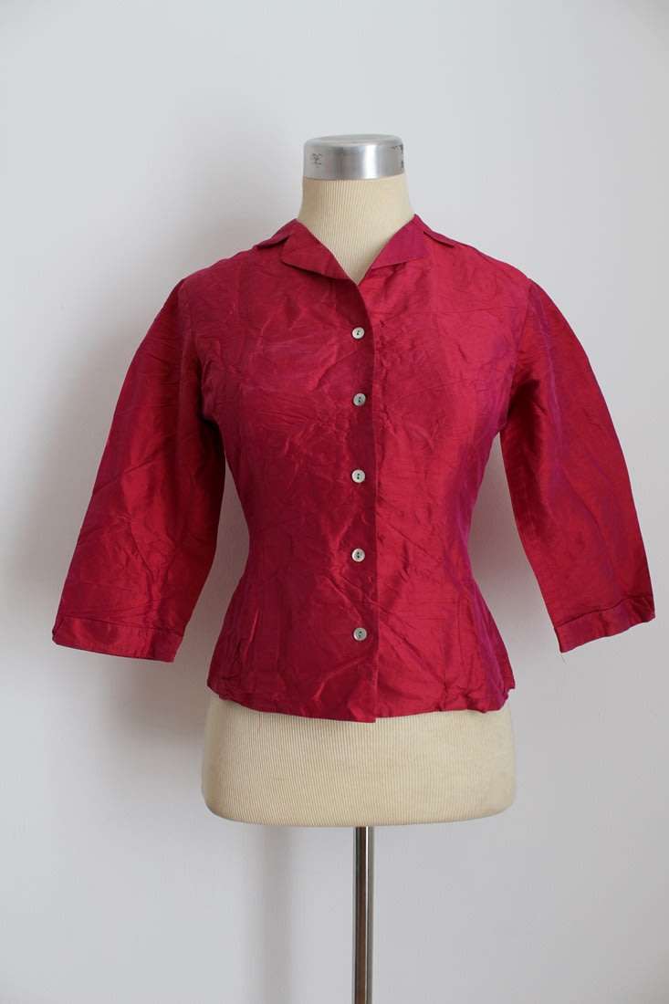 100% SILK ANNE TAYLOR PINK BLOUSE SHIRT TOP - SIZE 8