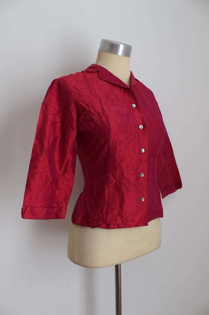 100% SILK ANNE TAYLOR PINK BLOUSE SHIRT TOP - SIZE 8