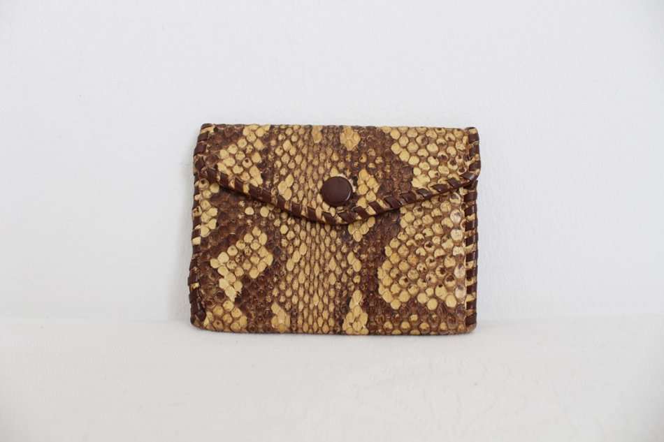 *GENUINE SNAKE SKIN* VINTAGE LEATHER HAND MADE COIN PURSE