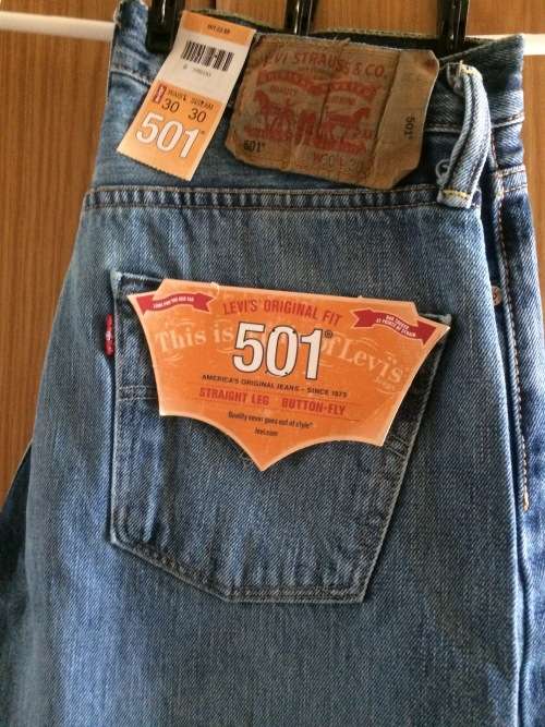 Levi's 501 Straight Leg Mens Jeans Light Stonewash W30 L30