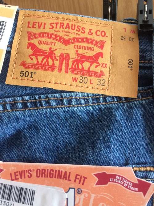 Levi's 501 Straight Leg Mens Jeans Stonewash W30 L32