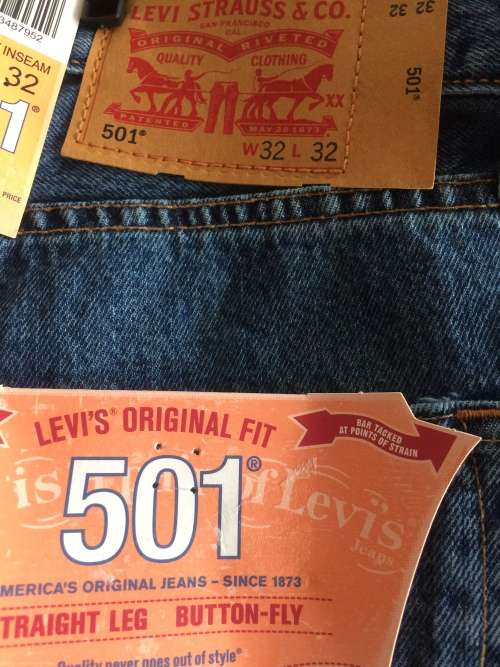Levi's 501 Straight Leg Mens Jeans Stonewash W32 L32