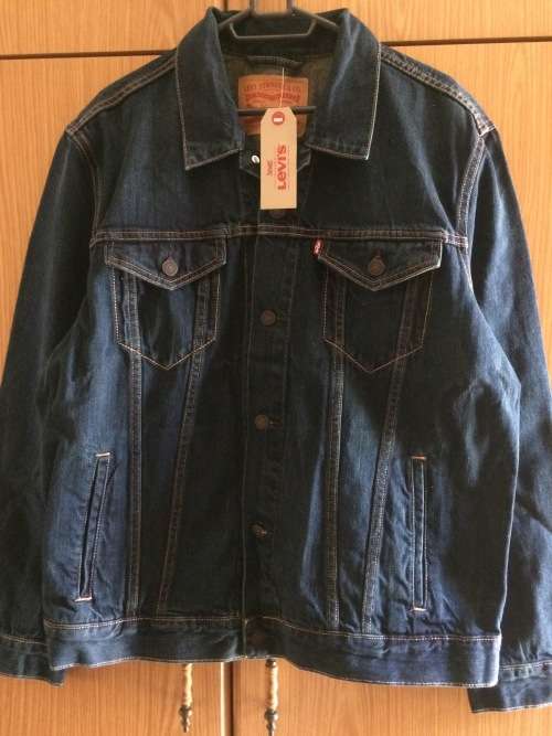 Levis Mens Denim Trucker Jacket Blue XL