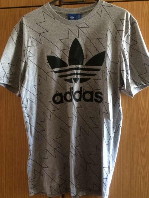 Adidas Mens Trefoil AOP T-Shirt Grey Medium
