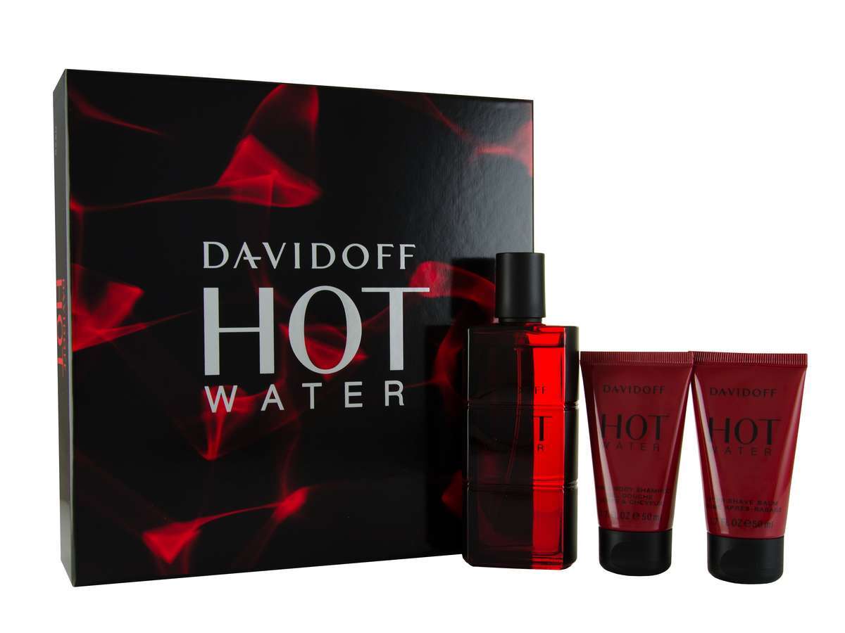Davidoff Hot Water Men EDT 110ml and Shower Gel 50ml and Aftershave Balm 50ml