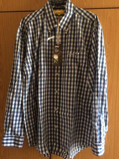 Jeep Mens Check Print Long Sleeve Shirt Medium