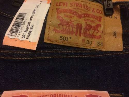 Levi's 501 Straight Leg Mens Jeans Indigo W30 L34