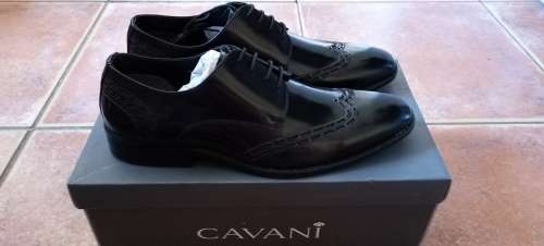 Cavani Men`s Black Leather Shoe UK 7