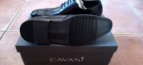 Cavani Men`s Black Leather Shoe UK 7