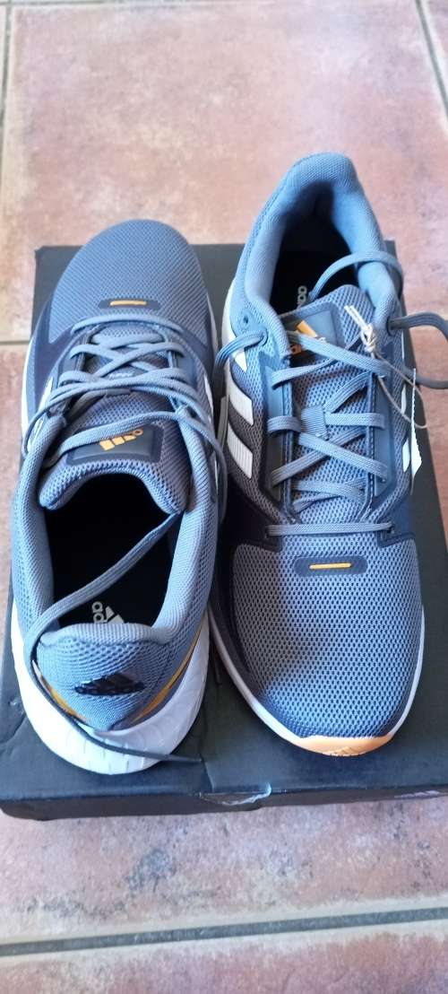 Adidas Men`s Runfalcon 2.0 Grey and Orange Sneaker UK 8