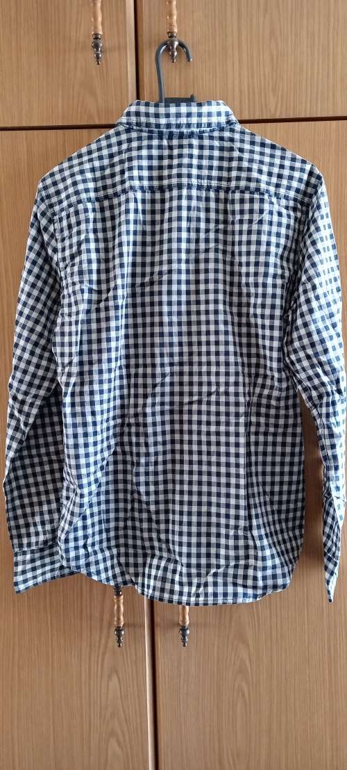 Levi`s Men`s Classic 1 Pocket Standard Long Sleeve Shirt - Navy & White Small