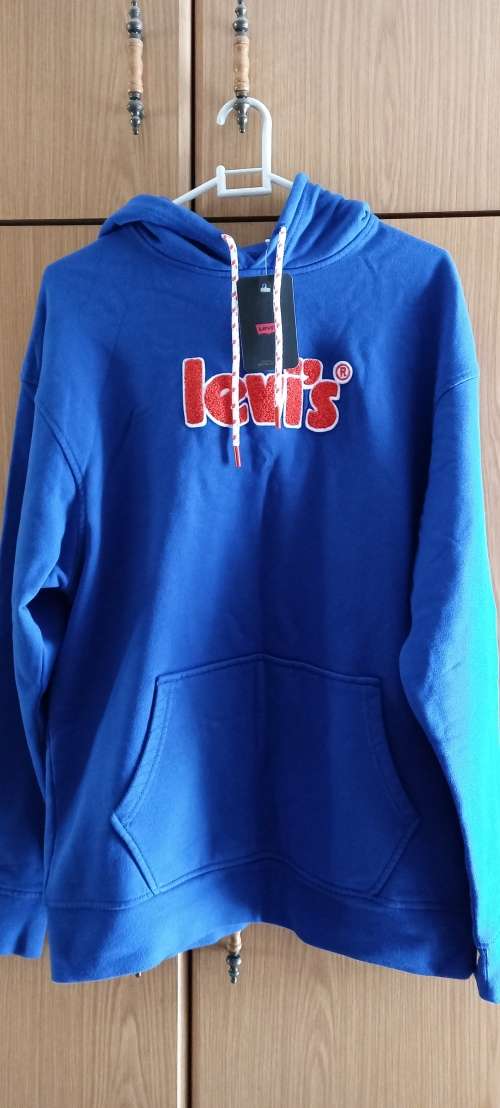 Levi`s Men`s Relaxed Graphic Hoodie Blue Large