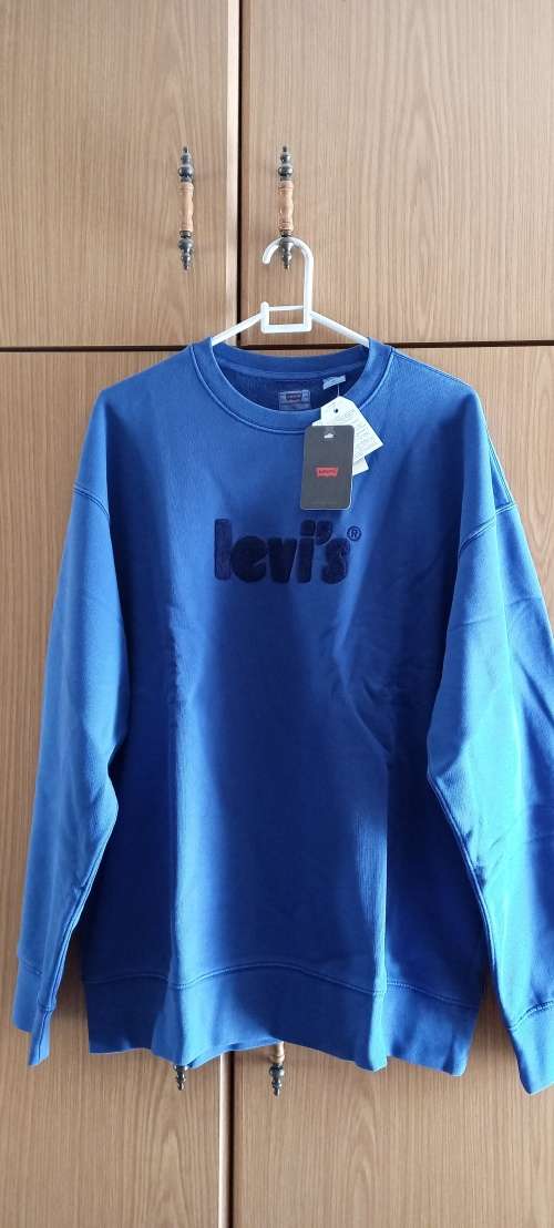 Levi`s Men`s Relaxed Crewneck Sweatshirt Blue Large