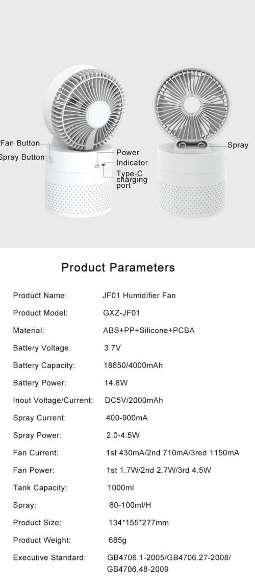 Portable Humidifier (+Fan)