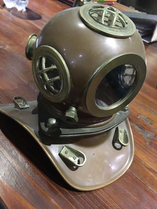 Dive Helmet Copper and Brass