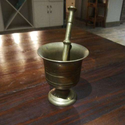 Brass Mortar and Pestle