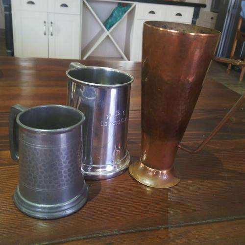 Pewter and a Copper Muggs