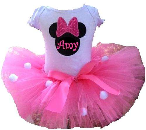 Minnie Mouse Tutu with Printed Personalised Onesie