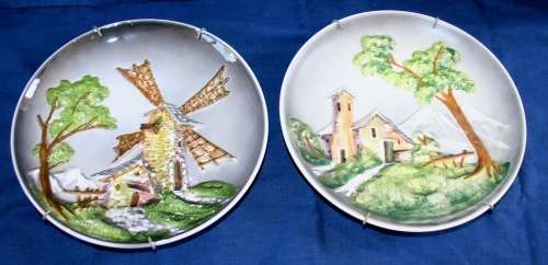 TWO MAGNIFICENT VINTAGE PLATES WITH BEAUTIFUL DETAIL