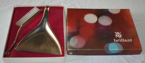 A STUNNING TABLE BRUSH SET  EPBRASS GERMANY BY WMF BRILLIANT IN ORIGINAL BOX