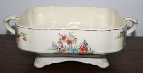 A Exquisite Porcelain bowl. Soup bowl. Mid century REGP SOL 391413 J&G Meakin bowl. Yellow floral po