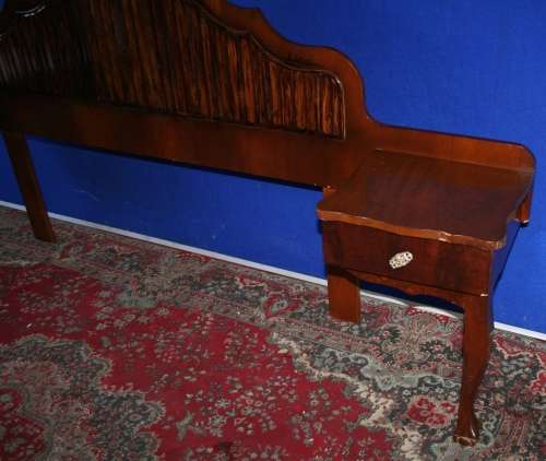 A MARVELOUS BALL & CLAW DOUBLE TO QUEEN HEADBOARD WITH TWO PEDESTALS ATTACHED STUNNING PIECE!!!