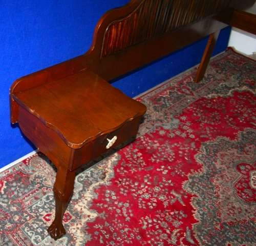 A MARVELOUS BALL & CLAW DOUBLE TO QUEEN HEADBOARD WITH TWO PEDESTALS ATTACHED STUNNING PIECE!!!