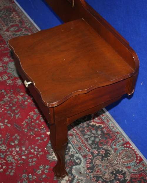 A MARVELOUS BALL & CLAW DOUBLE TO QUEEN HEADBOARD WITH TWO PEDESTALS ATTACHED STUNNING PIECE!!!