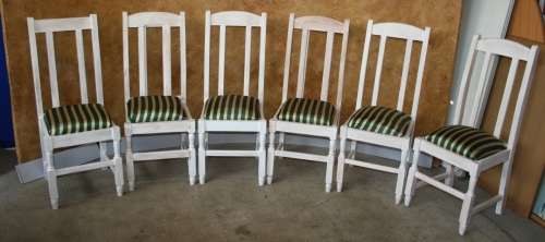 SIX STUNNING SOLLID WOOD SHABBY CHIC CHAIRS - GORGEOUS