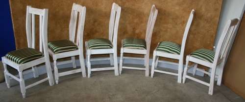 SIX STUNNING SOLLID WOOD SHABBY CHIC CHAIRS - GORGEOUS