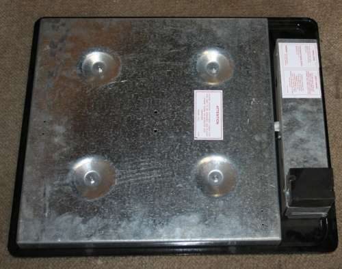 A BLACK DEFY SLIMLINE FOUR PLATE HOB RELATIVELY NEW - IN GOOD CONDITION