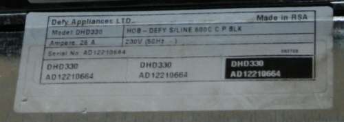 A BLACK DEFY SLIMLINE FOUR PLATE HOB RELATIVELY NEW - IN GOOD CONDITION