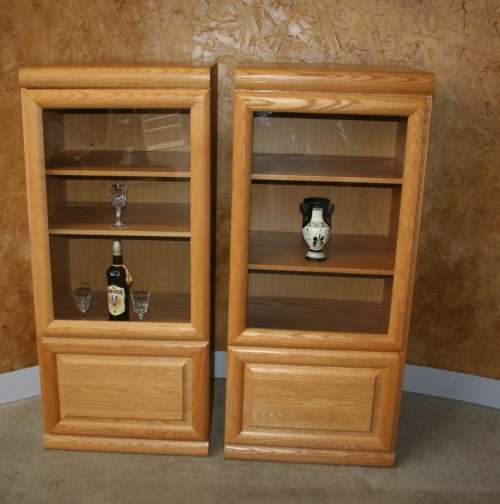 TWO SPECTACULAR ROCHESTER GLASS DISPLAY CUPBOARDS USE IT FOR A LIQOUR CABINET STUNNING -BID PER EACH