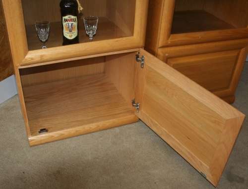 TWO SPECTACULAR ROCHESTER GLASS DISPLAY CUPBOARDS USE IT FOR A LIQOUR CABINET STUNNING -BID PER EACH