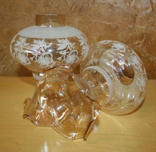 TWO MARVELOUS VINTAGE LAMP SHADES WITH A STUNNING SHAPE AND PATERN
