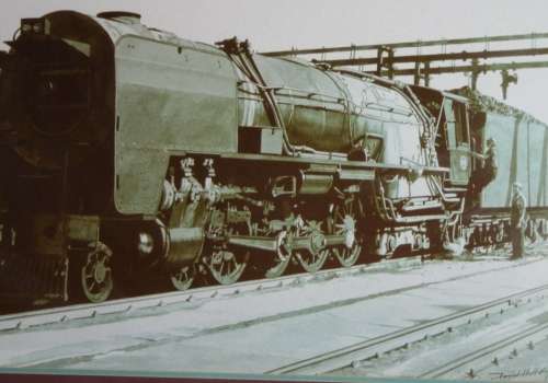 A FANTASTIC LARGE FRAMED PRINT OF A TRAIN BEHIND GLASS STUNNING!!!