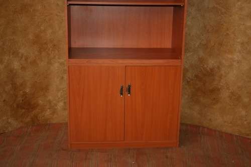 A LARGE CHERRY WOOD CUPBOARD PERFECT FOR OFFICE OR YOUR BOOK COLLECTION