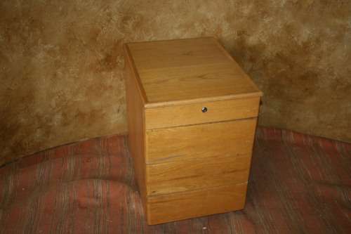 A FANTASTIC OAK FINISHED CREDENZA WITH A STATIONARY DRAWER OR PERFECT TO PUT YOUR CD COLLECTION IN