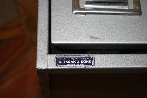 A FANTASTIC S TABAK & SONS VINTAGE METAL DRAWER UNINT -