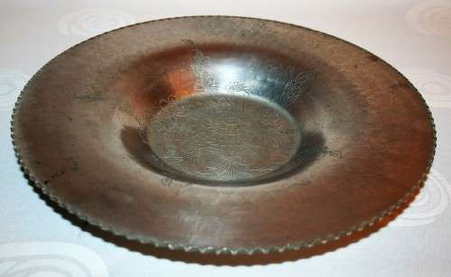 A GORGEOUS ENGRAVED ALUMINUM DESIGNED FRUIT/SALLAD/SERVING BOWL - MARVELOUS!!!