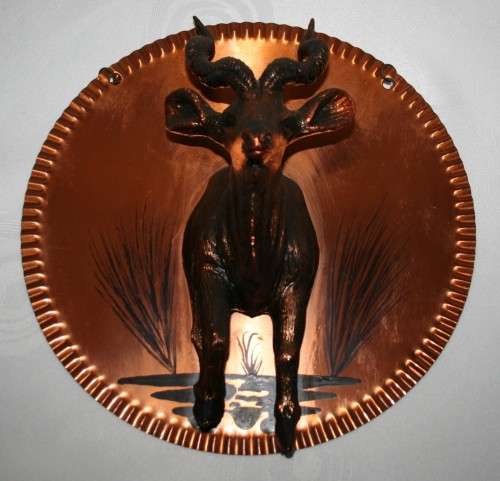 A marvelous 3D Copper Inlay Wall Hanging Plaque with a IMPALA - with full detailed description!!!
