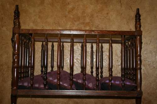 A SPECTACULAR VICTORIAN STYLE PATRICH WOOD ROCKING & SWINGING CRADLE / CRIB / COT IN FANTASTIC CONDI