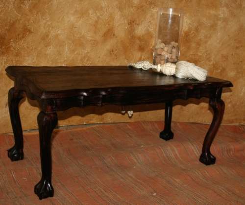 IMBUIA BALL & CLAW COFFEE TABLE ON CABRIOLE LEGS!