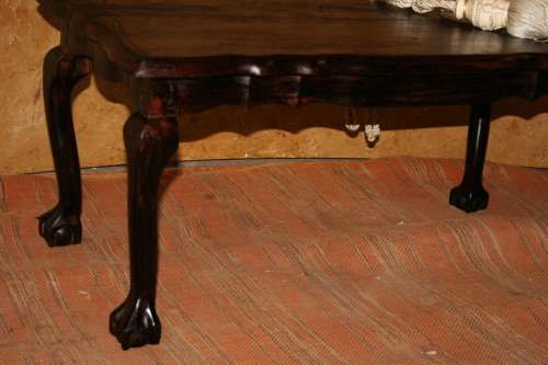 IMBUIA BALL & CLAW COFFEE TABLE ON CABRIOLE LEGS!