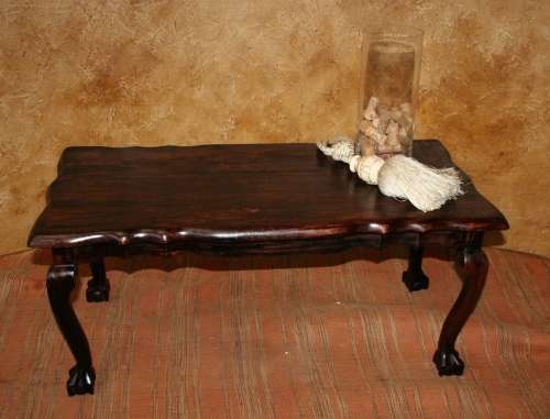 IMBUIA BALL & CLAW COFFEE TABLE ON CABRIOLE LEGS!