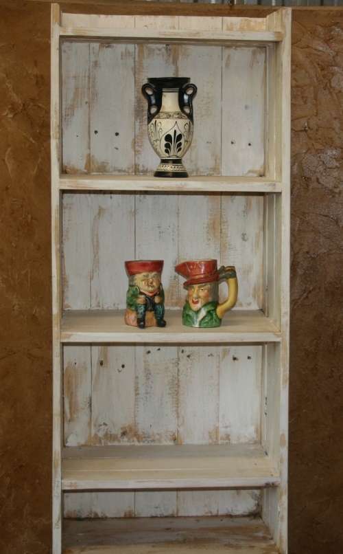 A GORGEOUS TALL SHABBY CHIC CUPBOARD WITH LOTS OF SHELVING AND ONE DOOR AT THE BOTTOM - STUNNING!!!