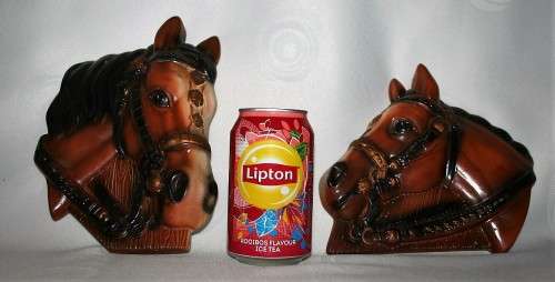 Midcentury ceramic wall plaque, modelled as a horse head in profile. BID PER EACH