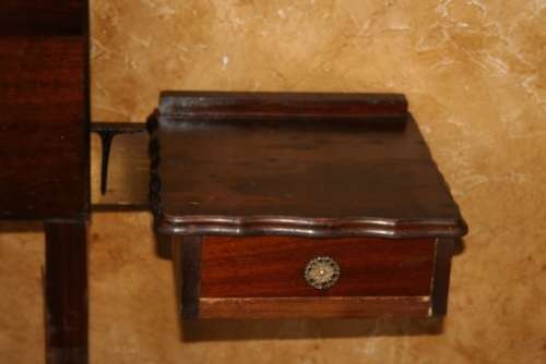 A GORGEOUS IMBUIA DOUBLE HEADBOARD WITH TO SIDE TABELS ATTACHED TO THE HEADBOARD!!!